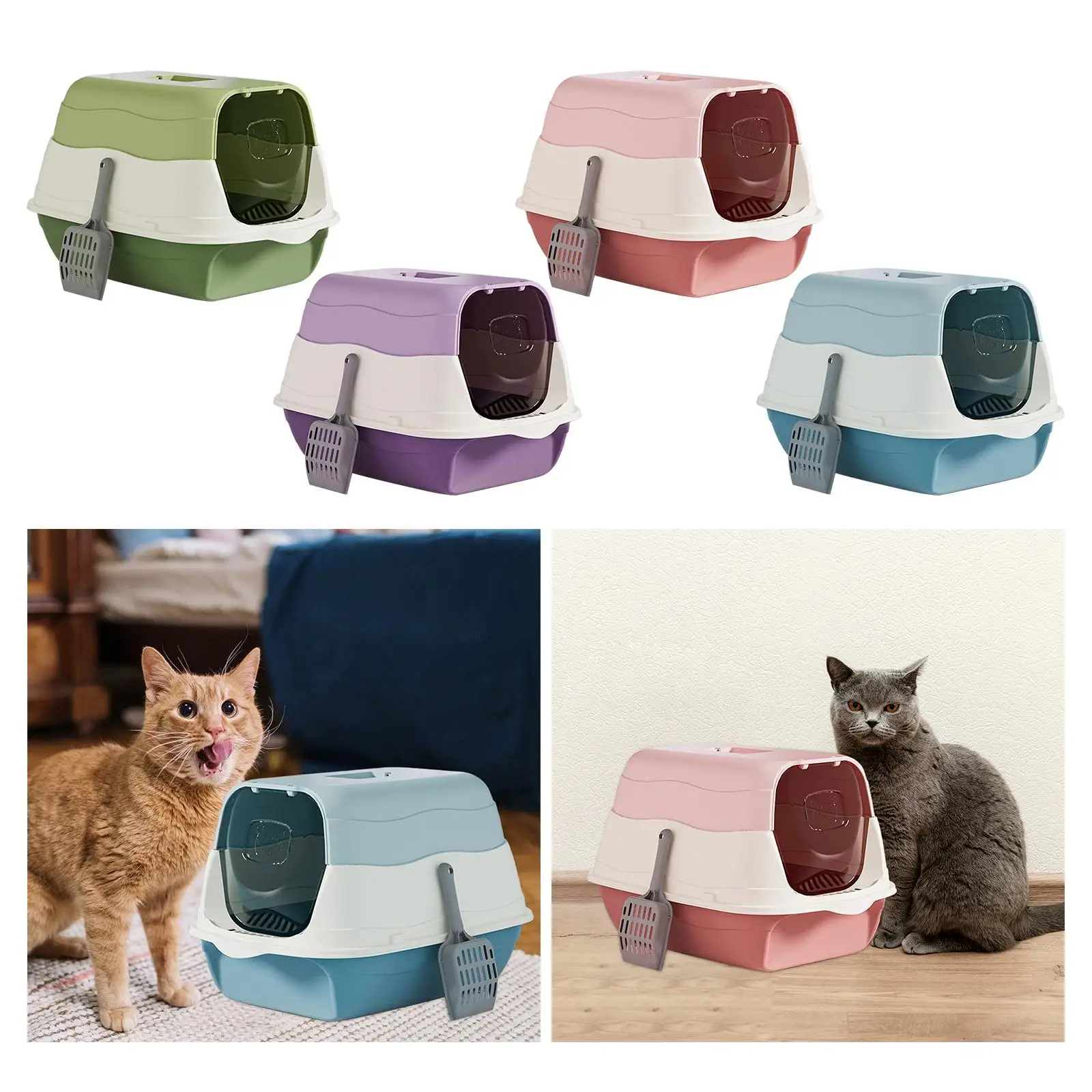 Ящик для кошачьего туалета с капюшоном закрытым и ящиком песочницей на