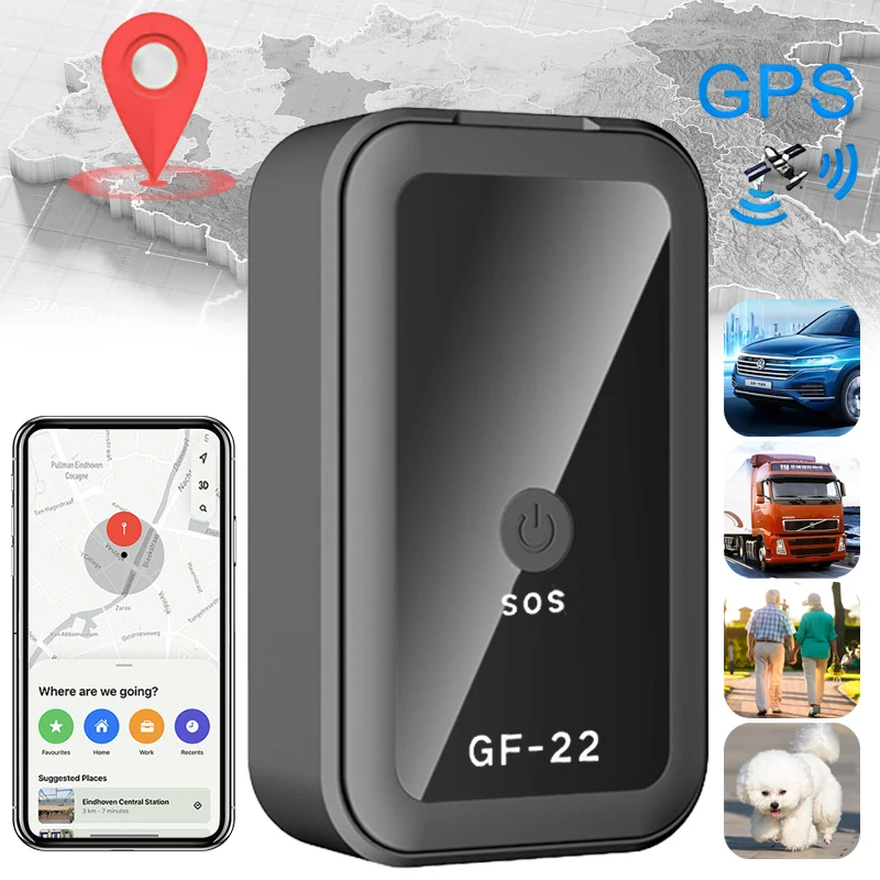 

Multifunctional GF22 GPS Tracker Global Position Time Tracking Device Anti-lost Anti-theft Alarm Voice Recording Positioner