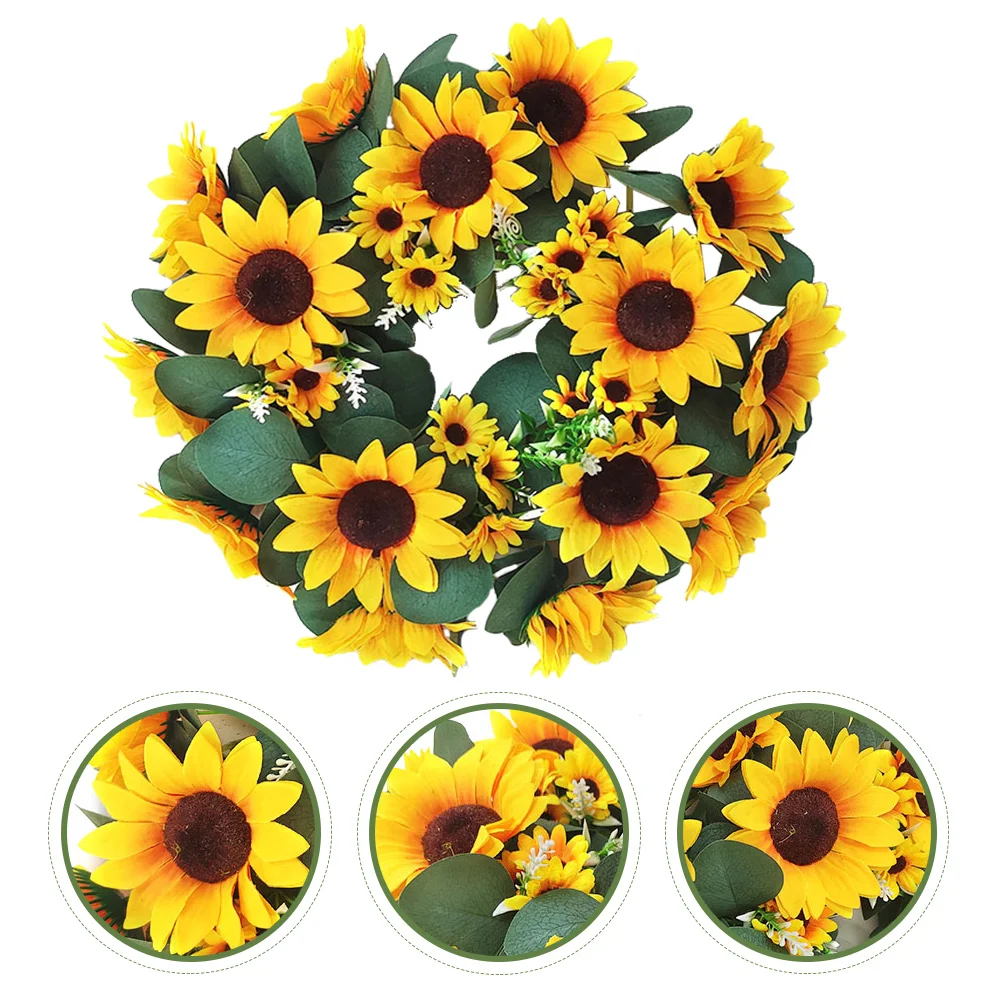 

Wreath Sunflower Decor Hanging Fake Flower Artificialgarland Wedding Door Wall Rusticlarge Daisy Spring Themed Yellow Day