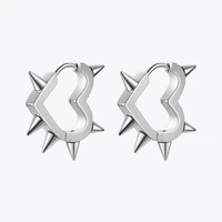 enfashion spike heart shape earring stainless steel silver color hoop earrings pendientes mujer fashion jewelry party e221369