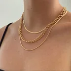 Модное простое многослойное ожерелье Delysia King из толстой многослойной цепочки, трехслойная цепочка на шею до ключиц