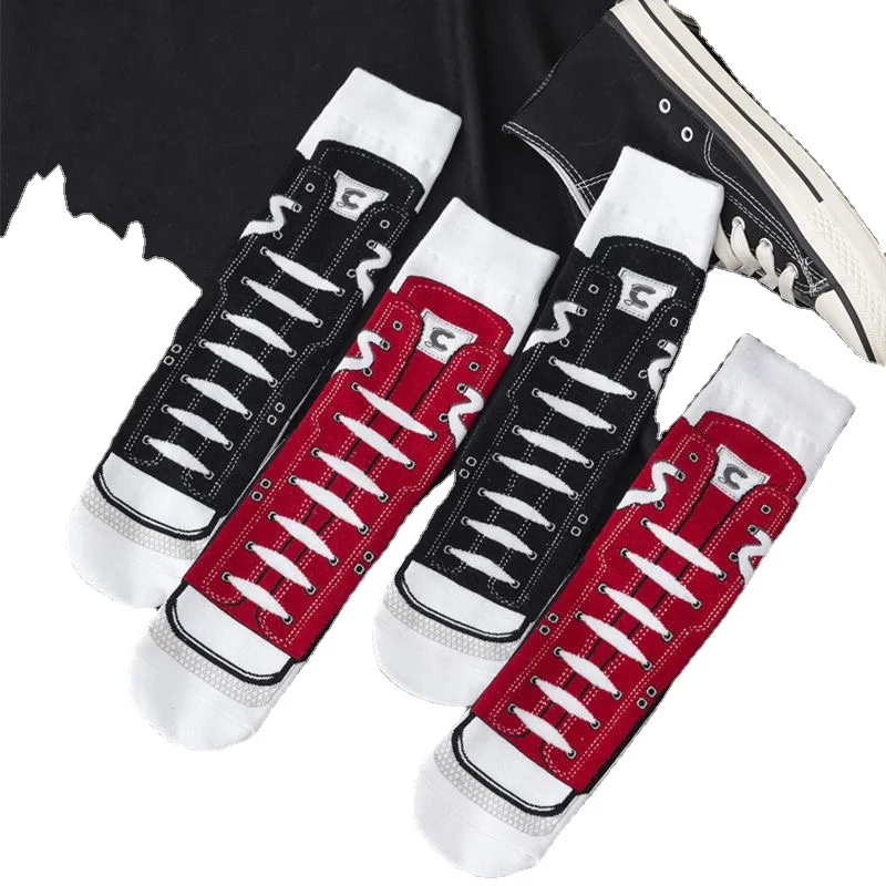 

Women Socks Personality Pattern Two Pairs of One Pack Fashion In The Middle of The Trend Popular Young People