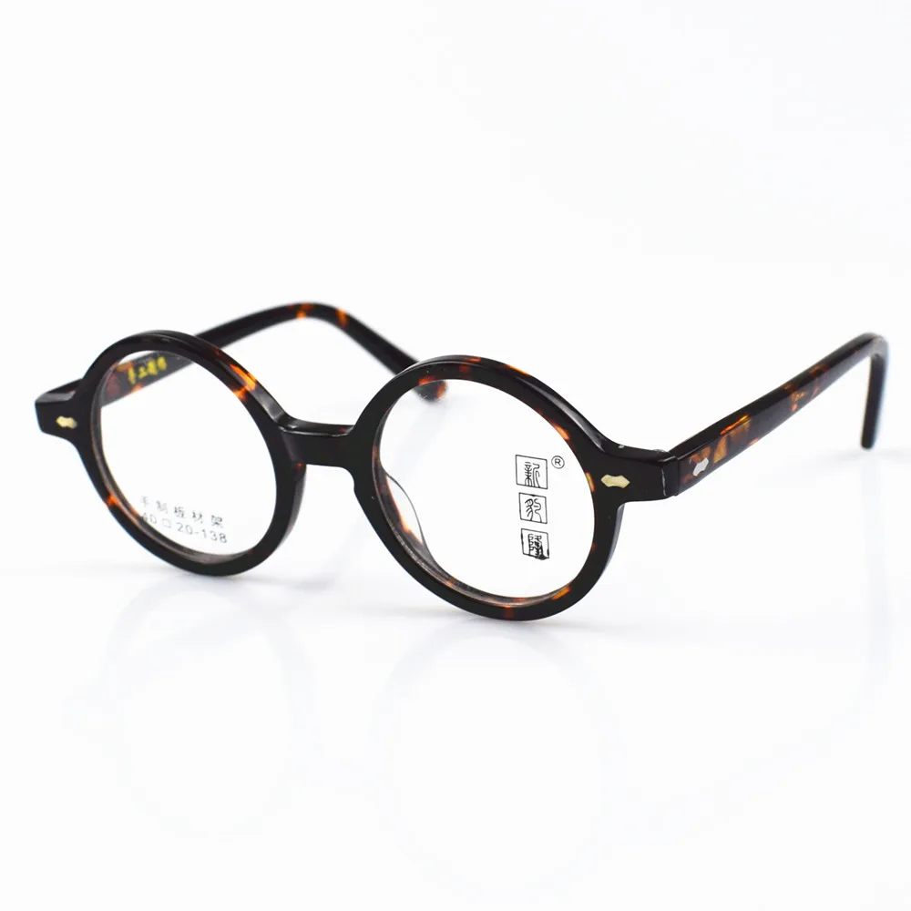 

Vintage Small Round 40mm HANDMADE Optical Glasses Tortoise Eyeglasses Frames Rx able Mens Women Retro Fashion Unisex