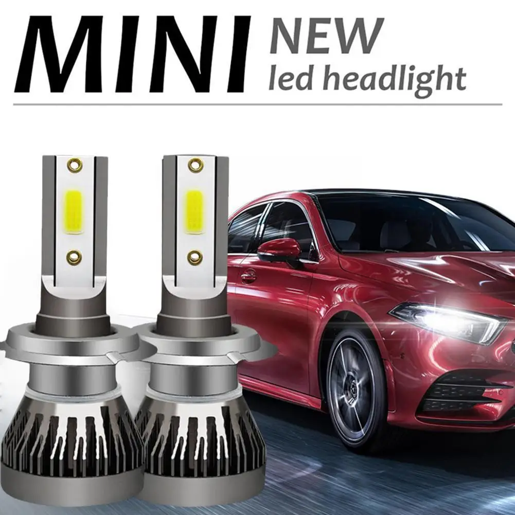 

2 PCS H7 LED Lights Kit Headlight 200W 20000LM Hi/Low Car 6000K Free Bulbs Headlight Bulbs Kit Lights Car Error Canbus Beam Z0K4