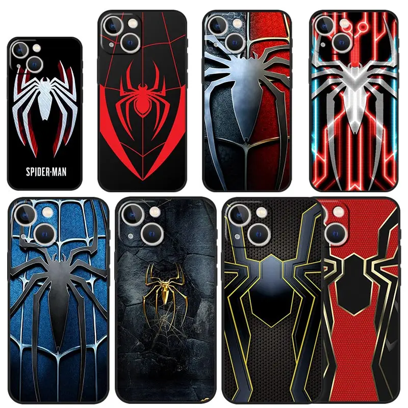 

For iphone 13Promax 13Pro 12 11Promax 13Mini Cases For iphone 13 12Mini X XS MAX XR 8 7 Plus Coque Spider Man Logo