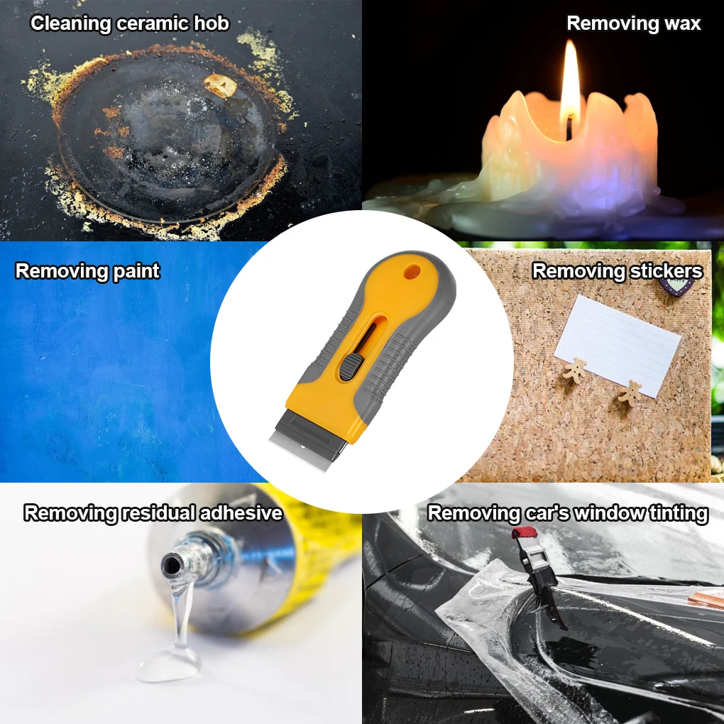 

Скребок керамический из нержавеющей стали для снятия наклеек, пластиковая ручка, портативный набор для снятия стекла с 20 инструментами