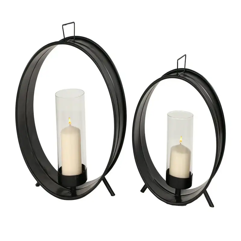 

Gorgeous 12" Black Industrial 2 Piece Candlestick Set - Quality Made Durable Home and Event Decor.