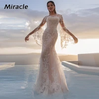 enticing scoop wedding dress comely mermaidtrumpet bridal gown lace applique dresses comely flare sleeve vestido de novia