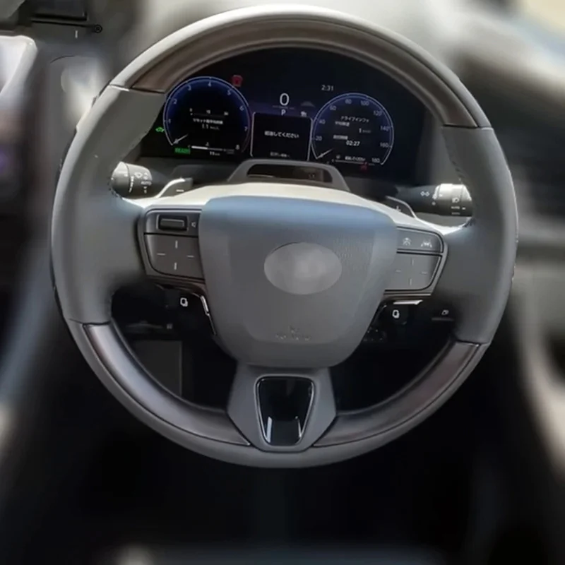 Чехол на рулевое колесо для Toyota Crown cosработу 2023 2024 ABS черного цвета отделка