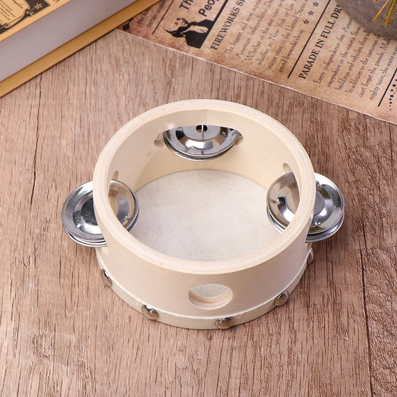 4-дюймовый ручной Тамбурин с металлической однорядной черепицей барабан из