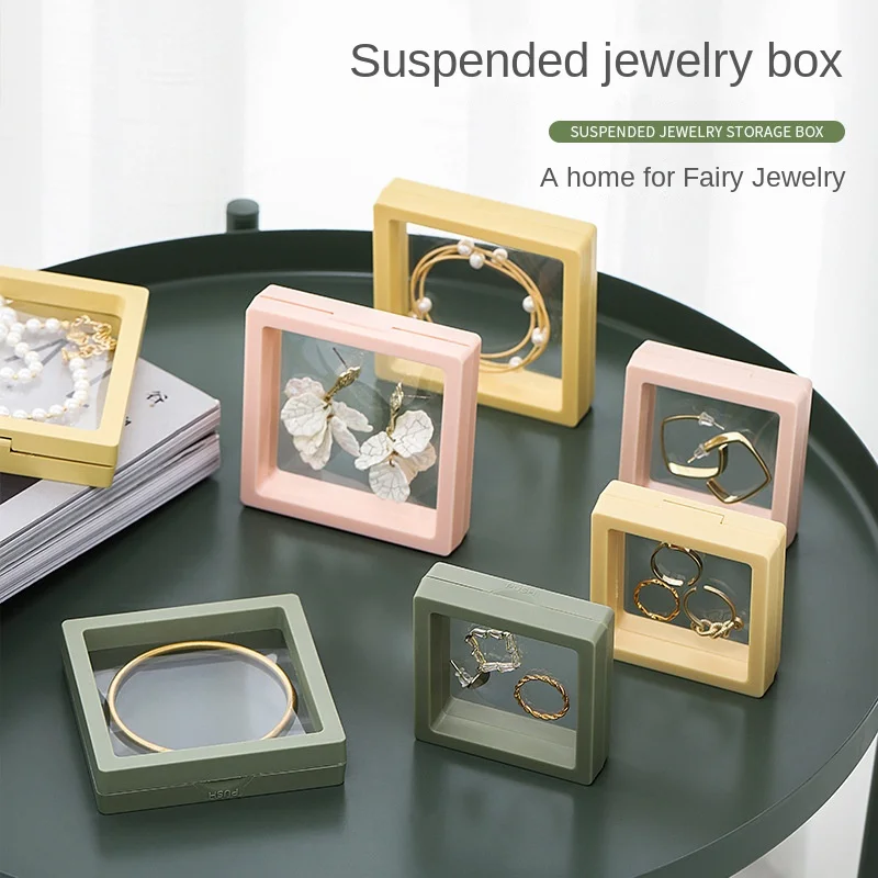Portable Transparent Pearl Storage Box Earrings Necklace Display Box Jewelry Organizer PE Boxes
