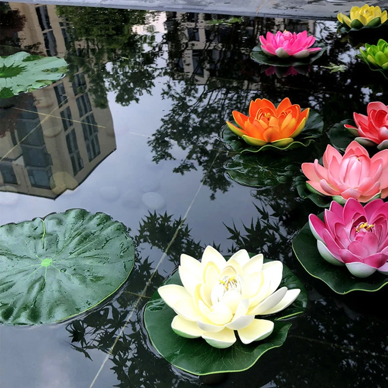 

Artificial Lotus Leaf Fake Floati Plant Lotus Pond Water Lily Water Tank Pond Simulation Flower Lily leaf Garden Decor Supplies