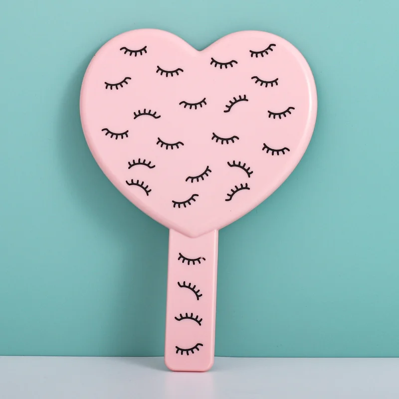 

Heart Shaped Student Small Mirror Resin Handheld Mirror Makeup Mirror Portable Handheld Handle Mirror