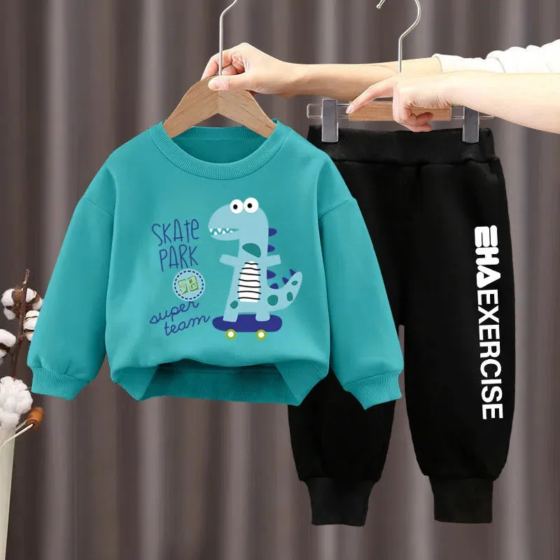 

2pcs Dinosaur Baby Kids Clothes Boys Autumn Sportwear Long Sleeve Children Clothing O-Neck Casual Infant Toddle Outfits