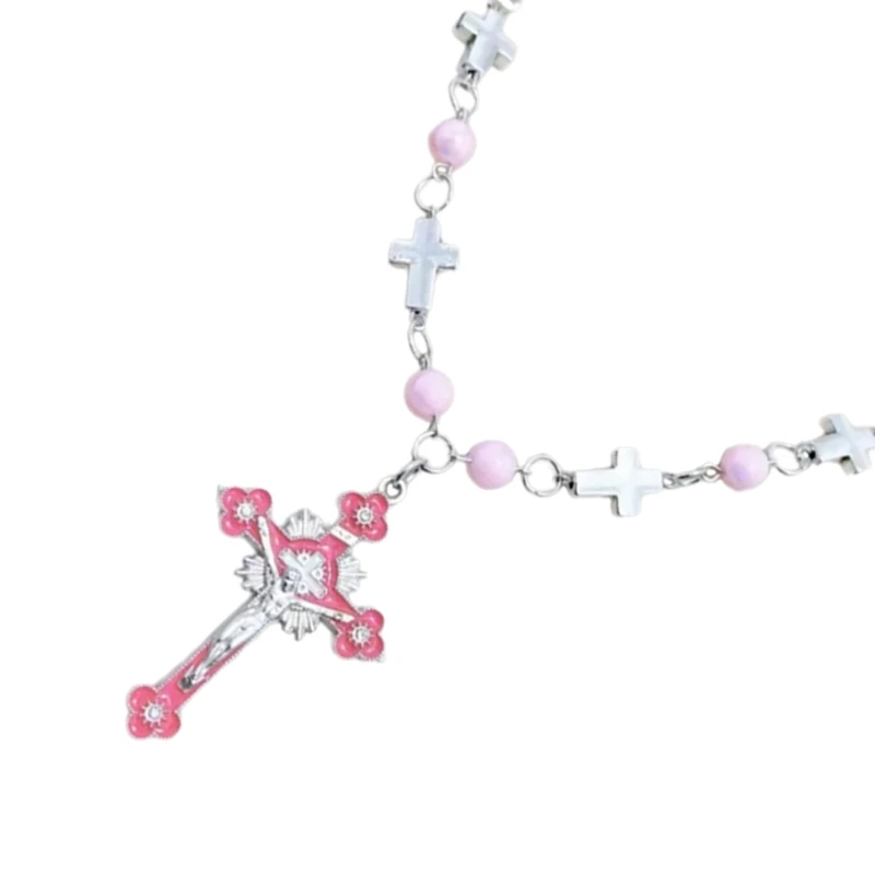 Ожерелье ручной работы с жемчугом и бусинами-четками для женщин мужчин подвеска