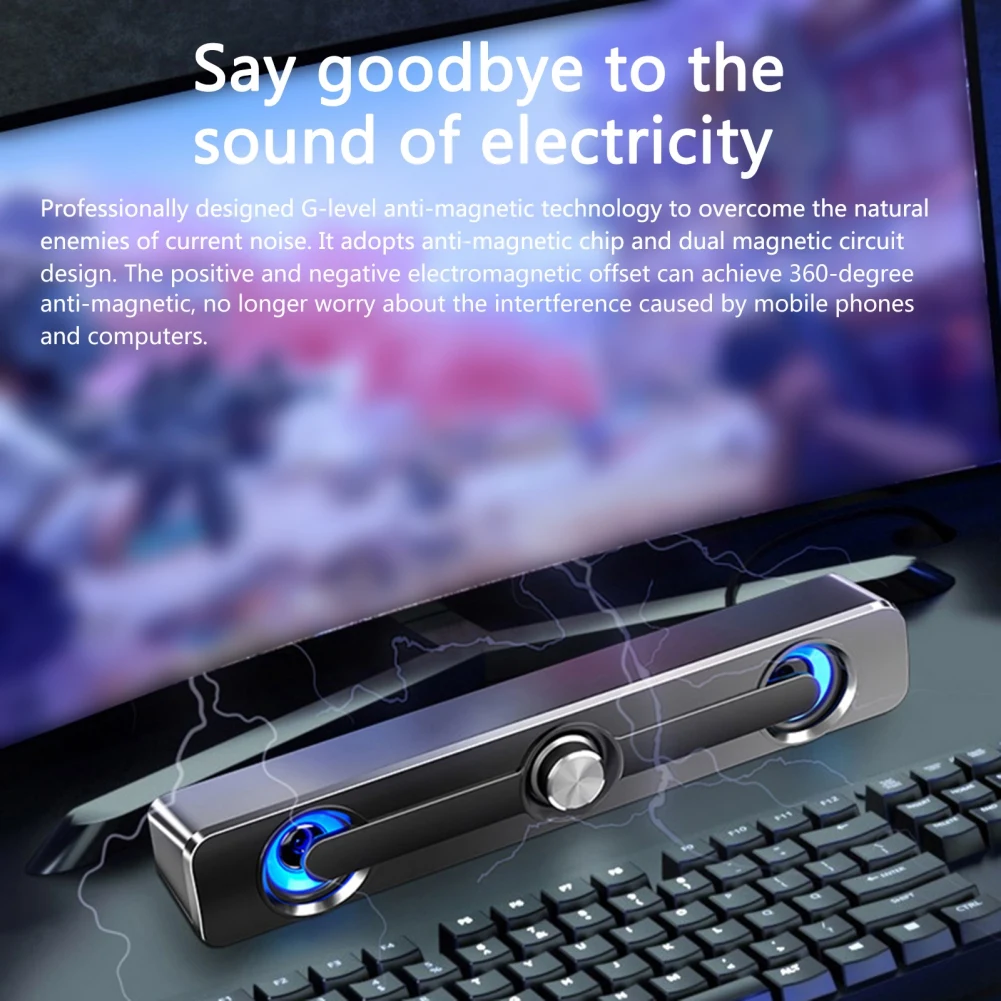 

TV Soundbar Computer Speakers Wired Bluetooth Speaker Home Theater AUX Bass Subwoofer Sound Bar Desktop Speaker
