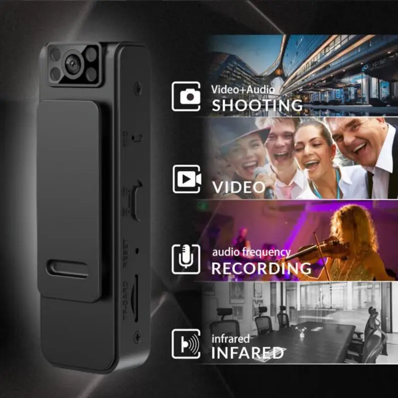 

Magnetic Back Clip Camera Outdoor Sports Dc5v-1a Charging Recorder A19 Camera Conference Camera Wide-angle Shooting New Hd 1080p