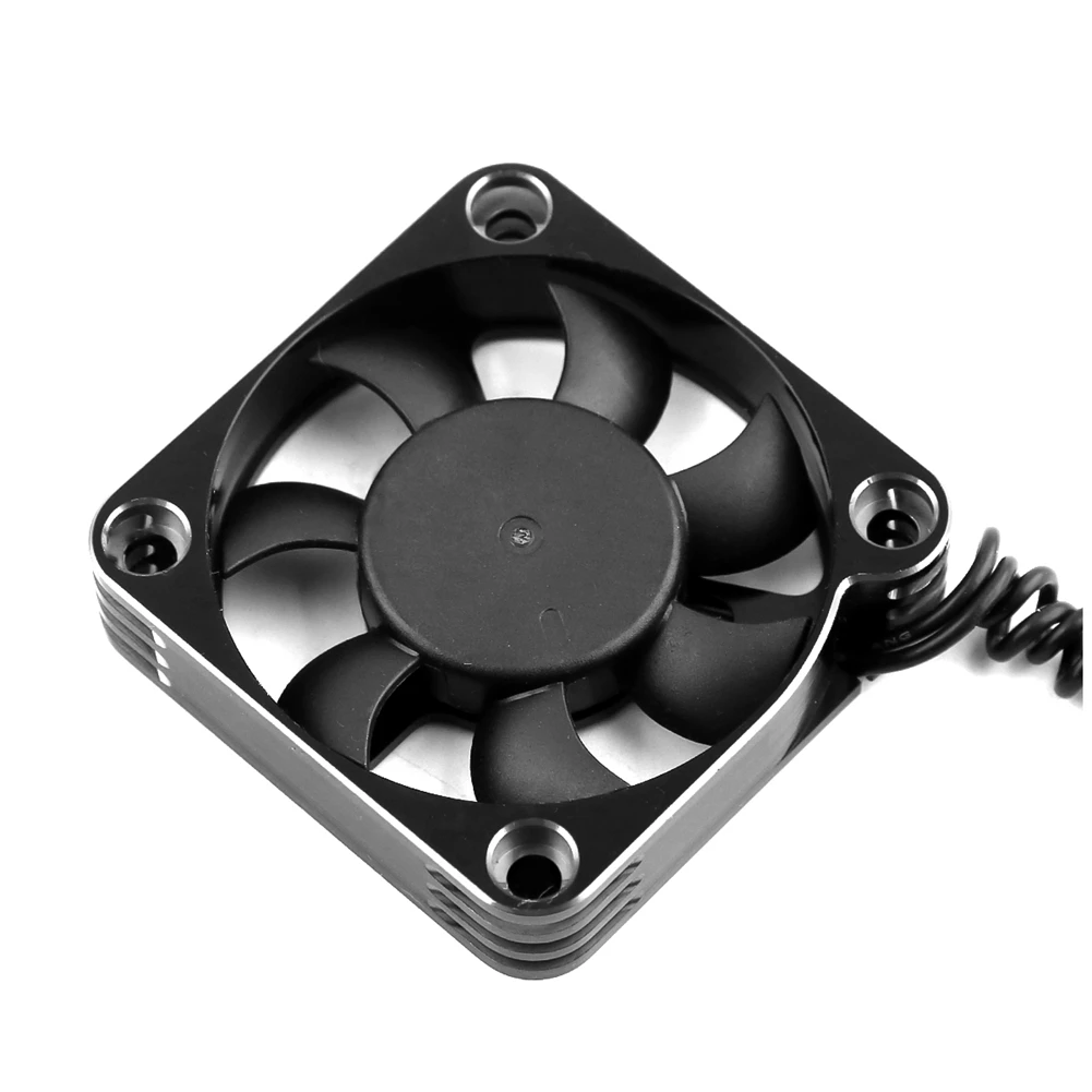 

50Mm 10000RPM Metal Motor Cooling Fan Motor Heatsink ESC Cooling Fan JST Plug for 1/5 1/6 1/8 RC Car Motor,Black+Silver