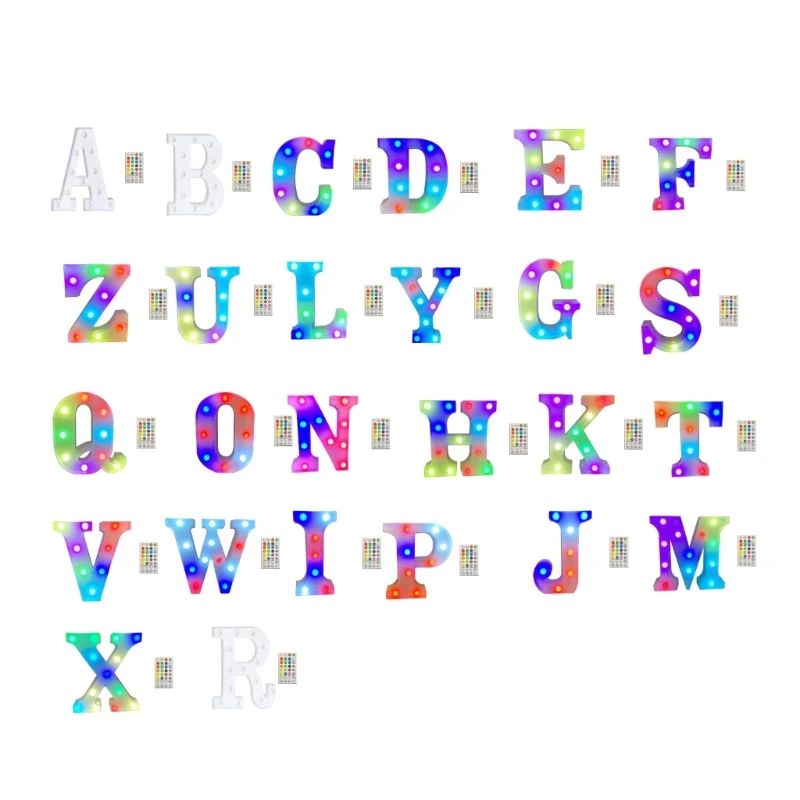 

Красочная буквенная лампа с пультом дистанционного управления для вечеринки, свадьбы, домашнего бара, рождественского украшения