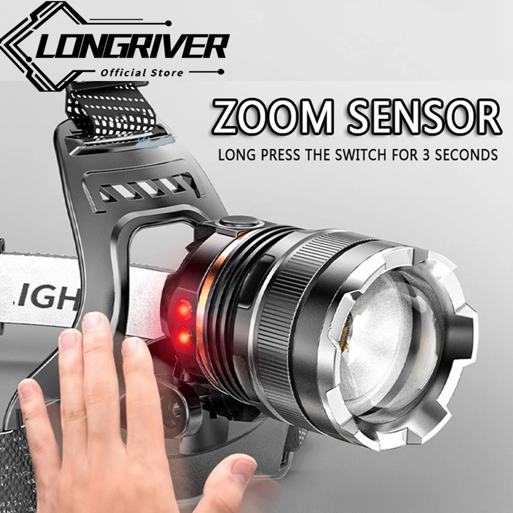 Налобный фонарь XHP50 Многофункциональный Головной с датчиком масштабирования