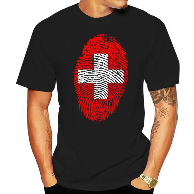 

Switzerland Flag Fingerprint T Shirts Women Men Custom Tshirt
