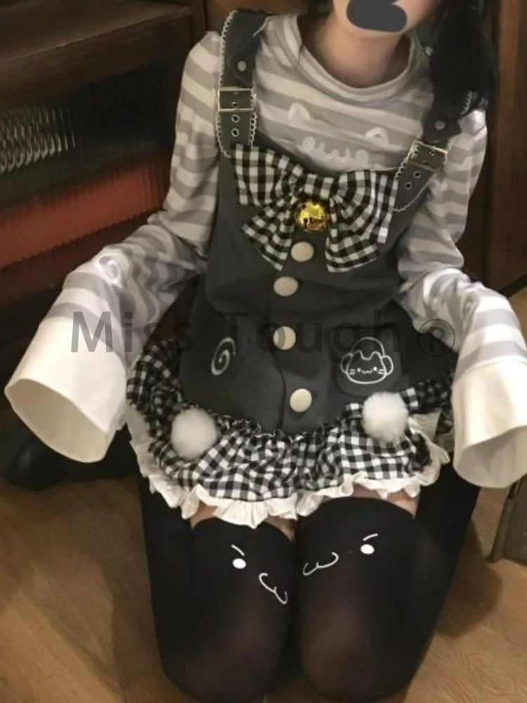 Осень-зима японский сладкий кавайный комплект из двух предметов женские топы в