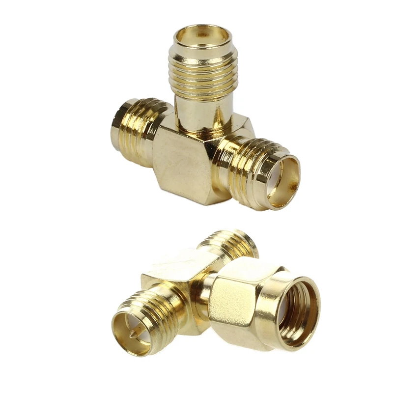 

3 шт. аксессуары: 1 шт. гнездо SMA на два гнезда SMA RF и 2 шт. коннектор RP SMA папа на два коннектора RP SMA мама