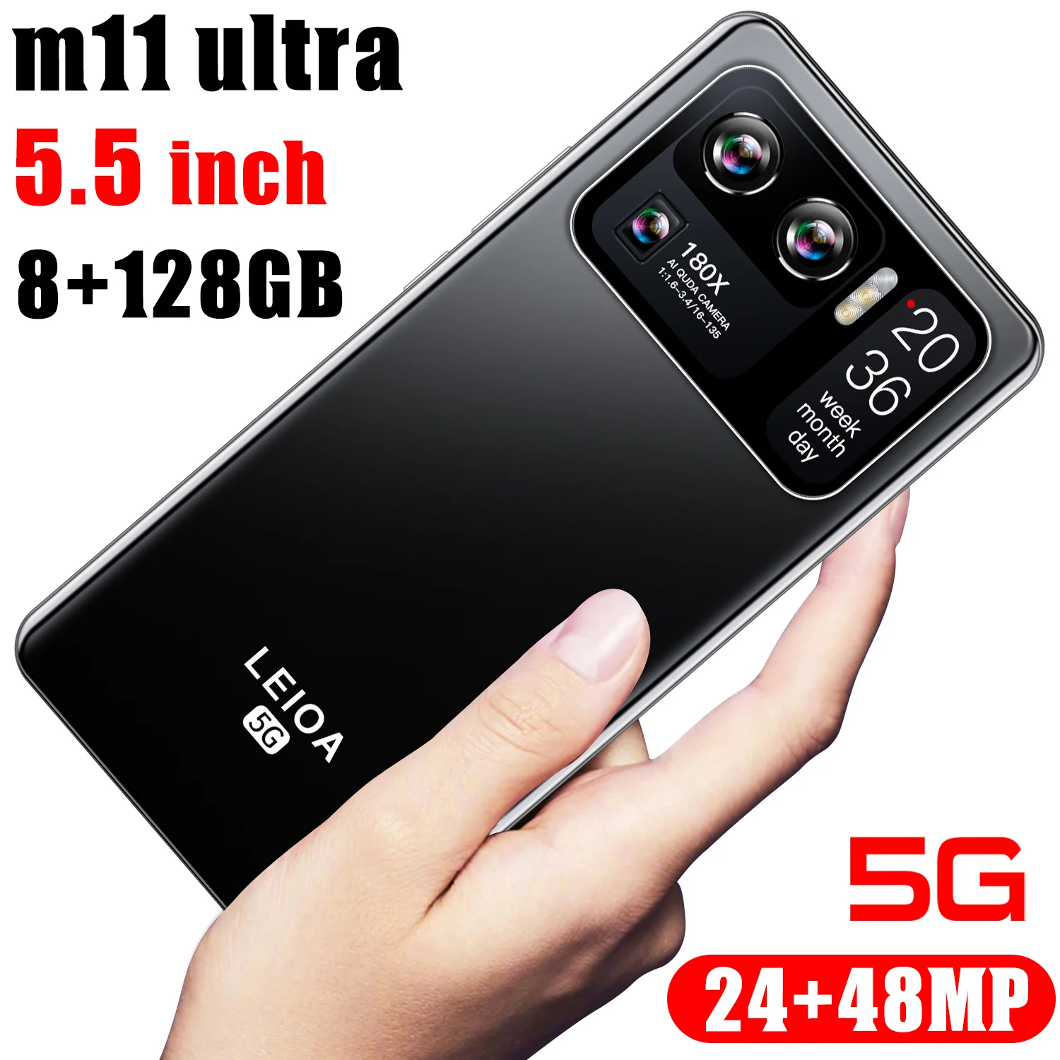 

M11 Ultra 5.5 Inch Cheap Smart Phone 64GB/128GB Face Fingerprint Unlock 24+48MP 4800mAh Deca Core Dual SIM Cellphones MTK6595