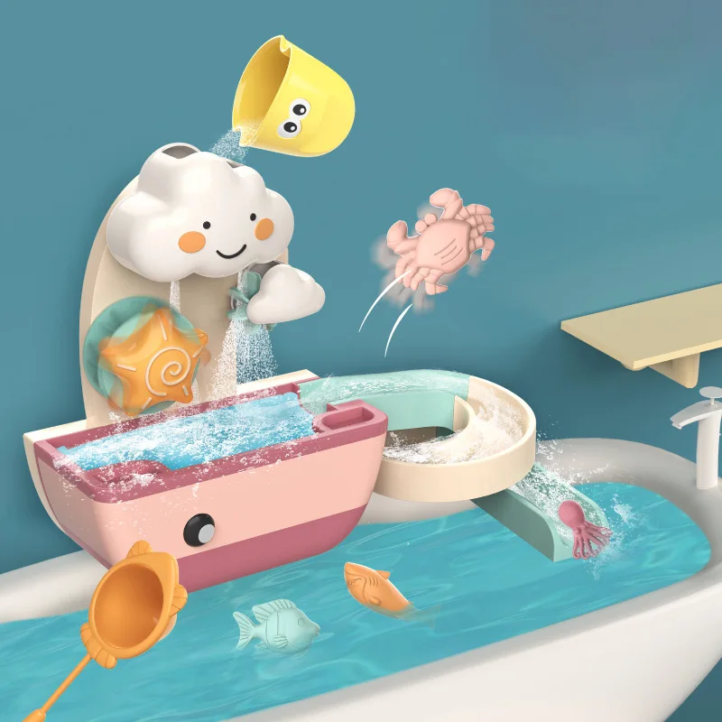 

Детские Игрушки для ванны subbt, трубка с распылителем воды, душевая игра, облако, рыбалка, трек для ванны, Детская ванная, купальный душ, детски...