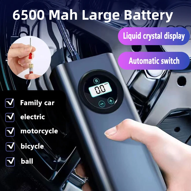 Портативный перезаряжаемый воздушный насос JIEYU большой аккумулятор 6500 мАч для