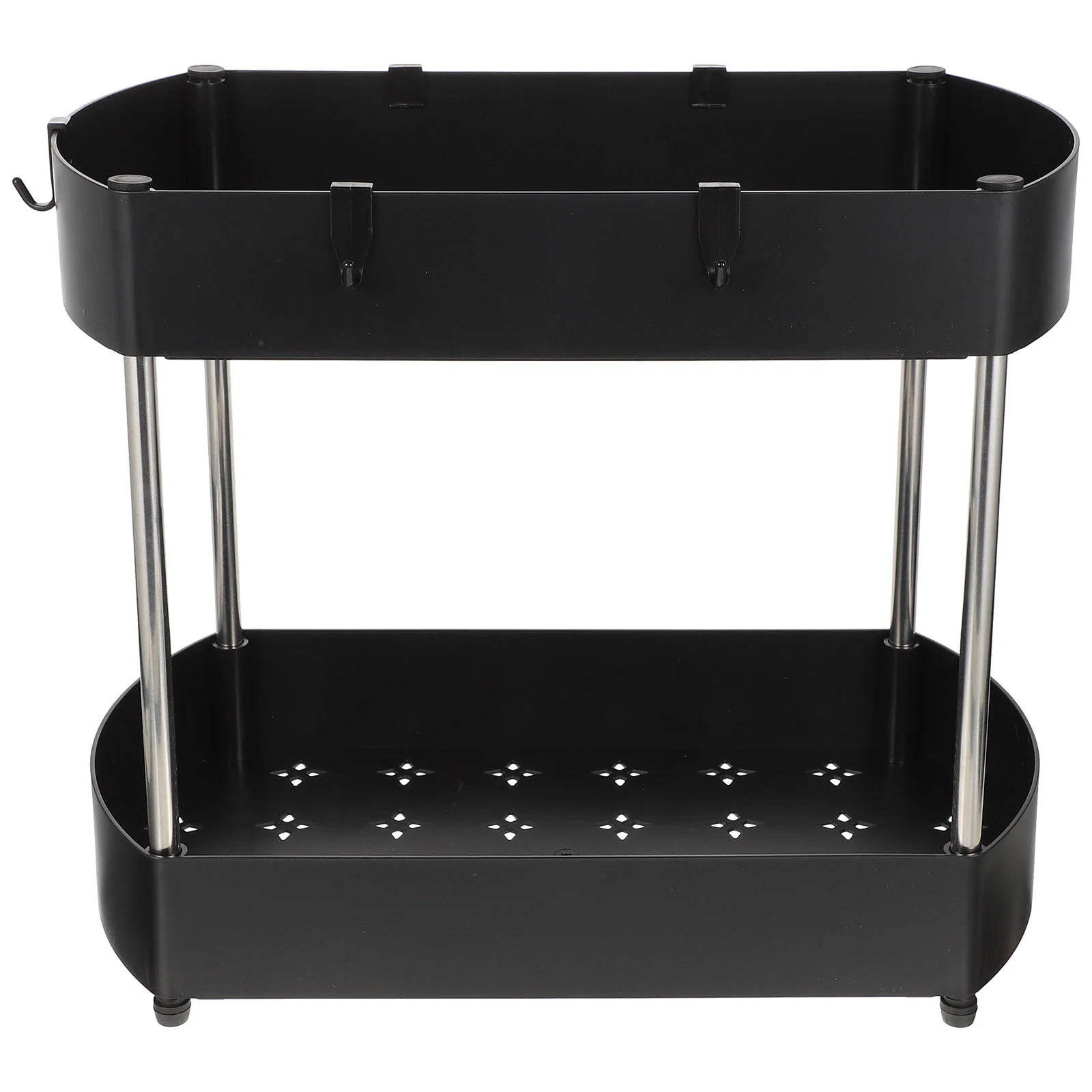 

Sink Organizer Kitchen Cabinet Shelf Bathroom Storagebaskets Sliding Double Rolling Small Collection Cart Rack Organizing Drawer