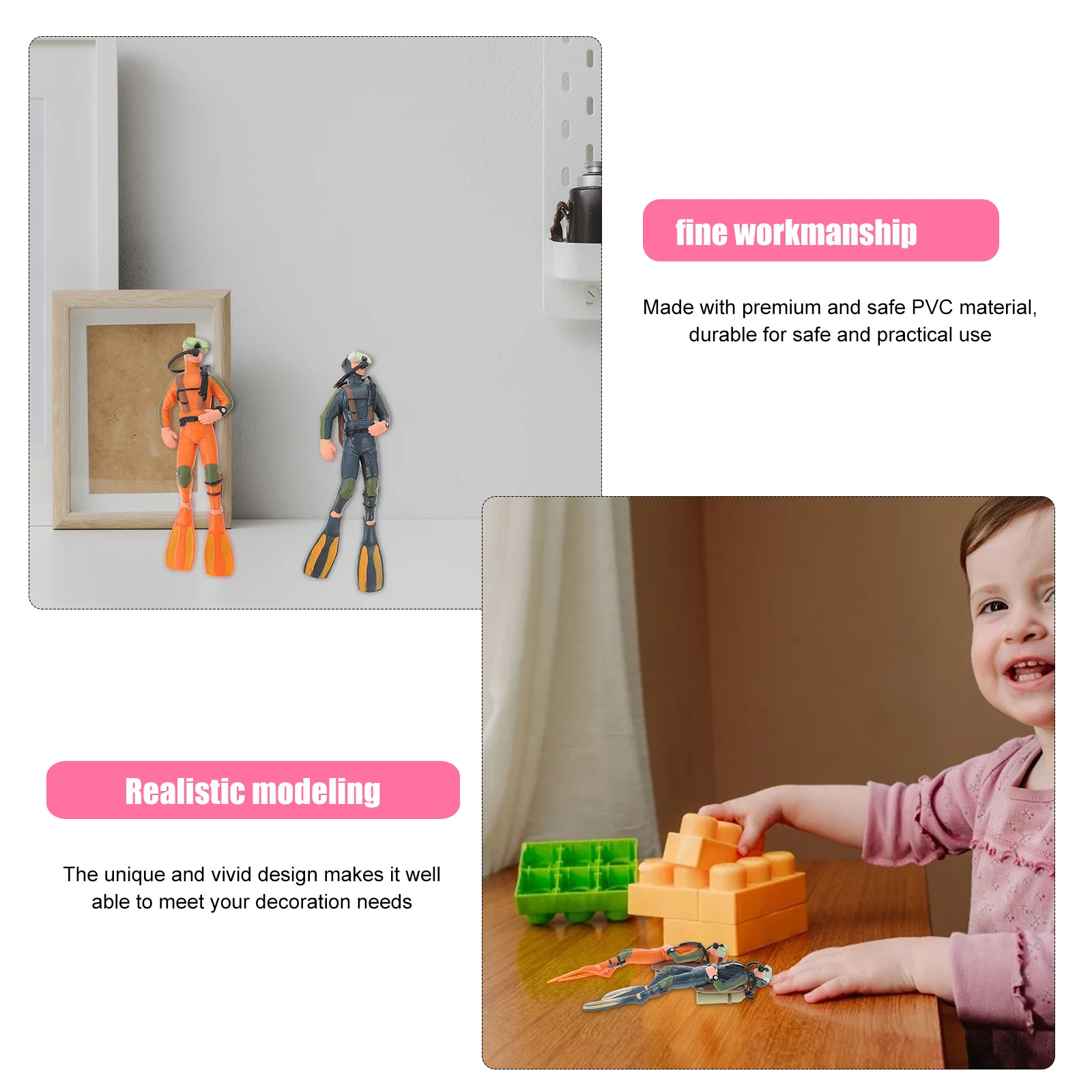 Моделирование дайвера декор модель имитация фигурки макет сцены орнамент