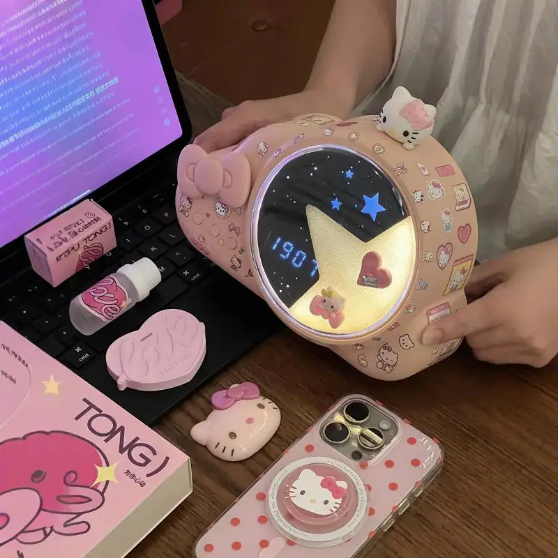 Bluetooth-Колонка Hello Kitty часы лампа стерео звук качественный Настольный беспроводной
