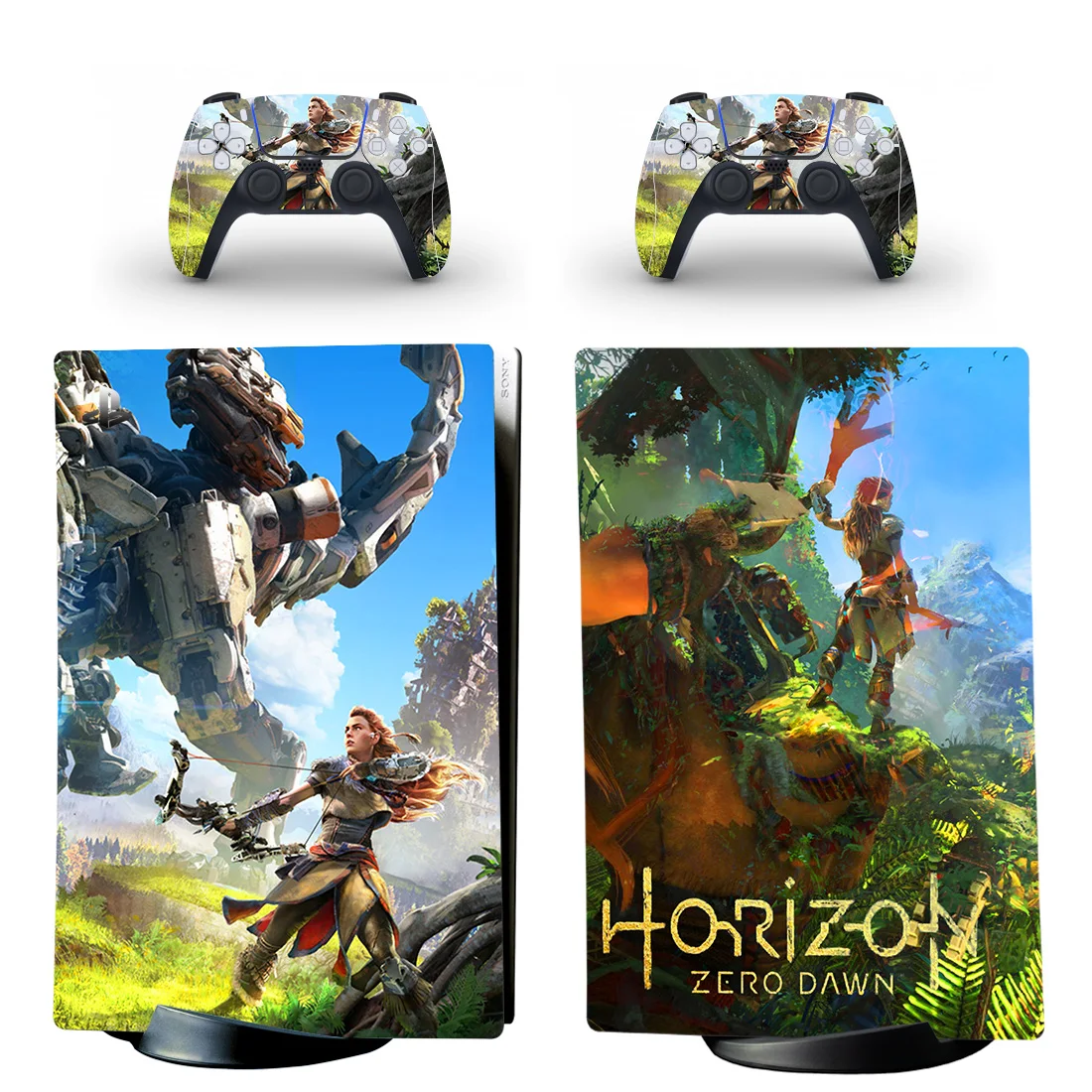 

Цифровая наклейка Horizon Zero Dawn PS5, наклейка для консоли Playstation 5 и 2 контроллера, виниловые чехлы