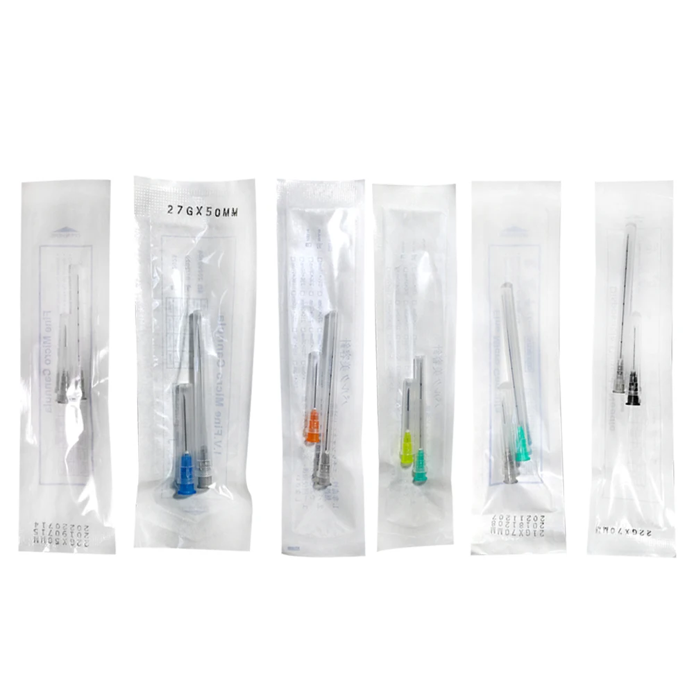 Медицинская Стерильная одноразовая микроканюля с тупым кончиком 16 г 18 22 25 50 мм 70