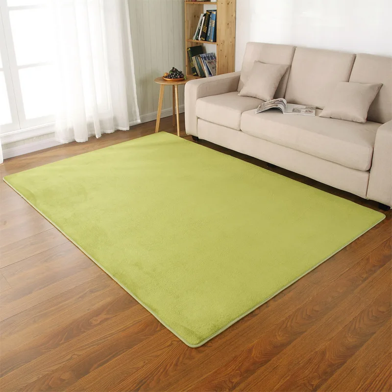 

Carpet 80x160CM Soild Color Rug Anti Slip Waterproof For Living Room Bedroom Large Size Carpet Green Decoration Korean Style