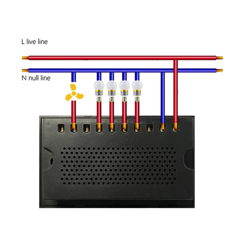 Умная панель из хрустального стекла 147*86 мм Wi-Fi 4 клавиши и вентилятор диммер