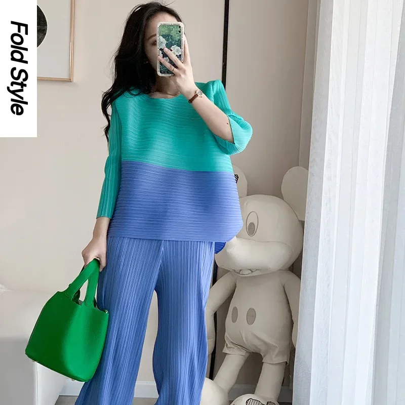 Новинка весна-осень 2024 Женская плиссированная футболка Sanzhai оптовая продажа