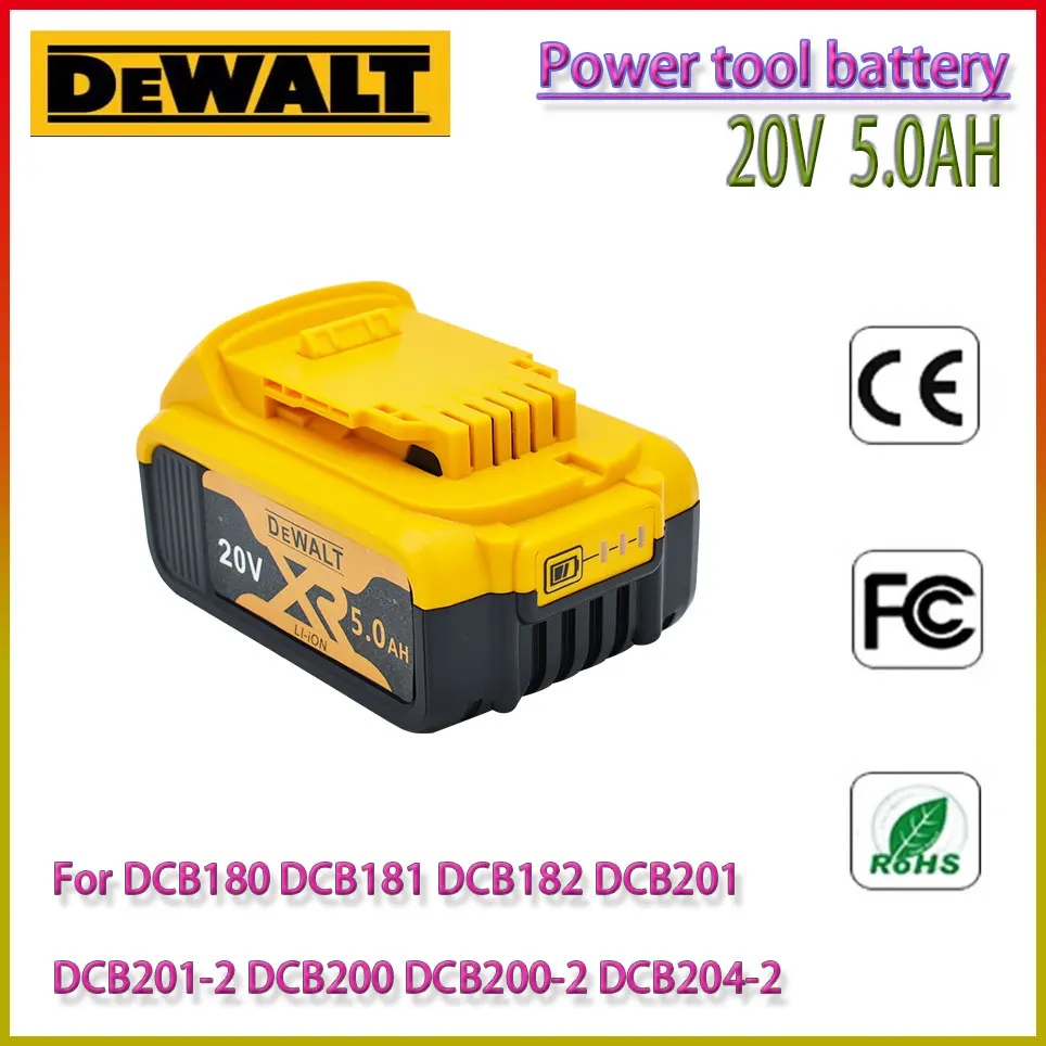 

Dewalt 20v 18V 5.0AH 6.0AH 8.0AH power tool battery for Dewalt DCB180 DCB181 DCB182 DCB201 DCB200 MAXXR power tool 18650 battery