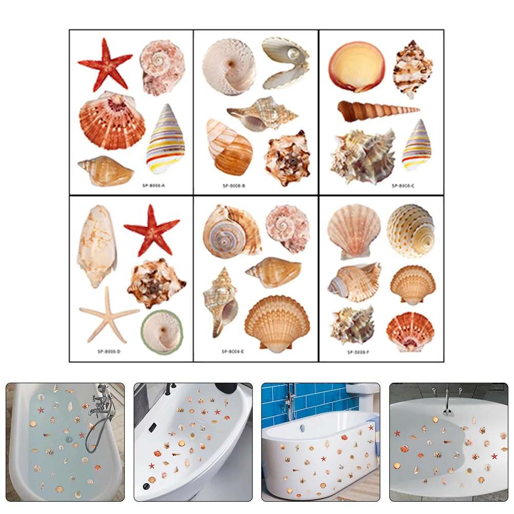 

Stickers Decals Anti Bathroom Bathtub Floor Skidtreads Shell Sea Shower Decal Adhesive Bath Step Safety Stairs Non Tread Life