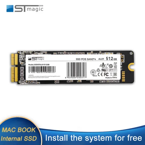 Внутренний твердотельный накопитель Stmagic NVMe SSD для MacBook Air MacBook Pro Late 2013-Mid 201 Mac Pro 2013 512 Гб PCIe Gen3x4 3D NAND
