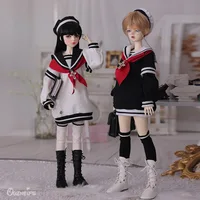 Celia 1/4 BJD Doll Black Uniform With Red Ribbon Sailor Suit Surprise Gift For Girl Resin Art Toy