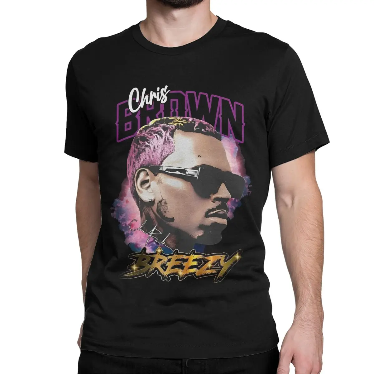 Рэпер Крис Браун футболка для мужчин и женщин хлопковая забавная с круглым
