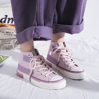 2022 spring new womens beggar canvas shoes high top trend plaid stitching casual shoes female students korean version