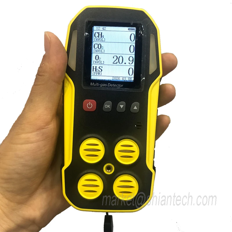 

analyzer, IRCD4 portable multi biogas detector for CH4 CO2 H2S & O2