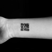 1pcs creative love qr code fake tattoo for lovers adults wrist body art waterproof temporary tattoo sticker for men women