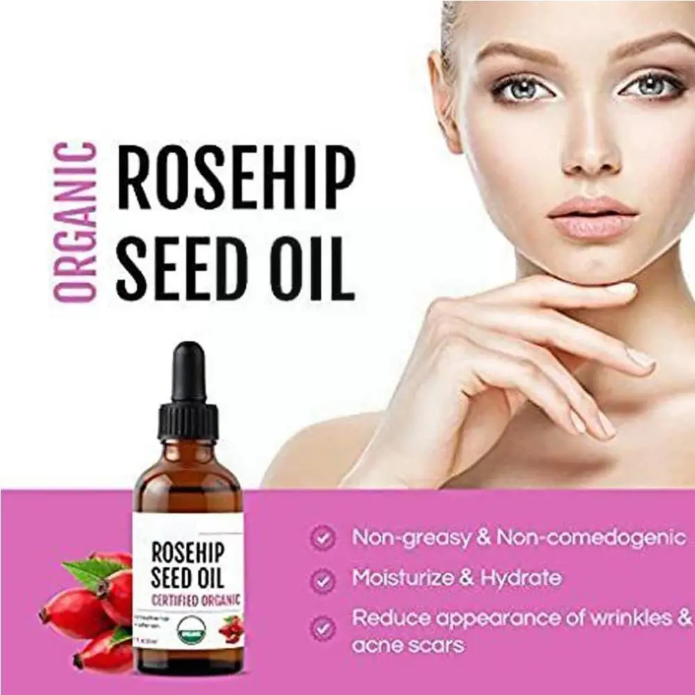 

10ml/30ml Rosehip Oil Pure Natural Essential Essential Oils Brighten Anti-dry Anti-aging Moisturizing Face Oil Mass X8a0