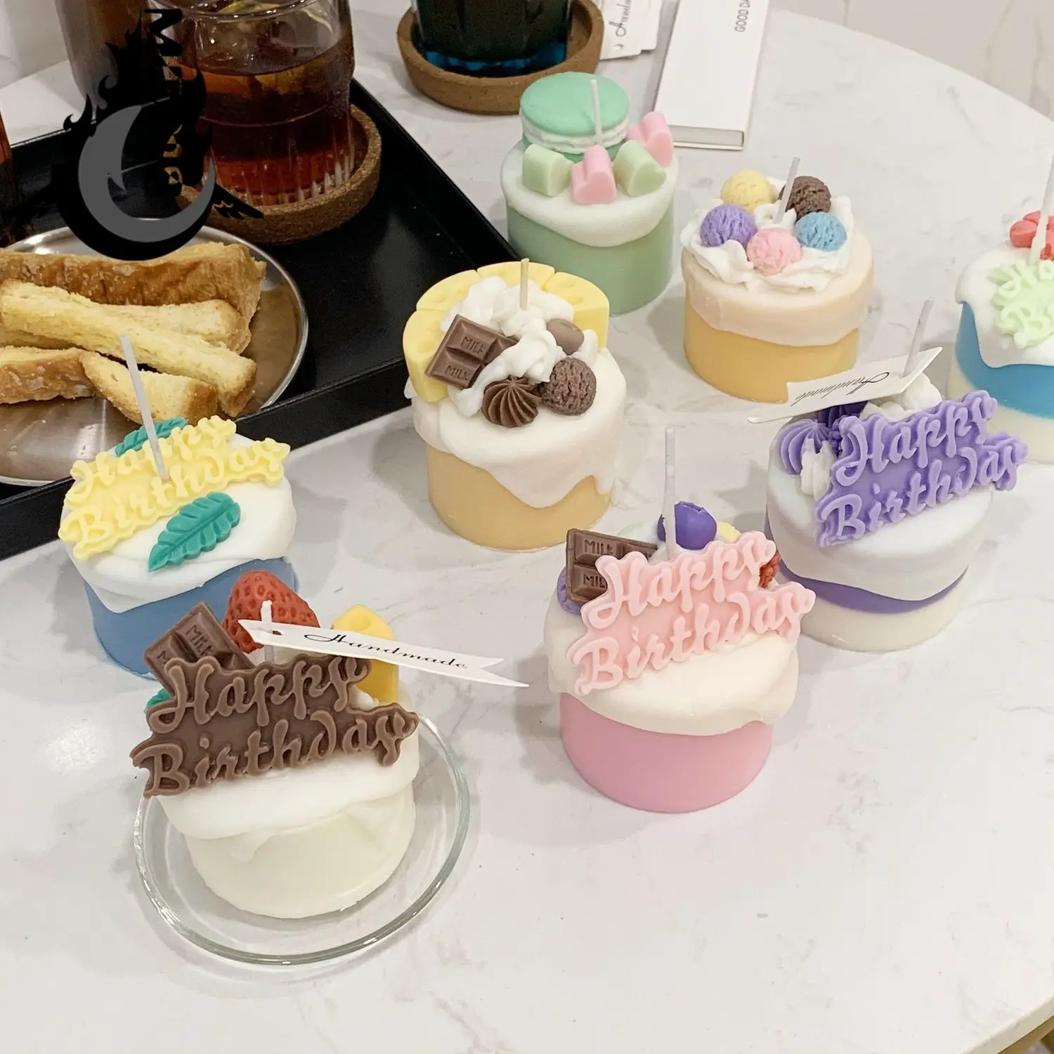 

Decor Decorative Aromatic Scented candles scent Cream Cookies Digital Cake Candlle Scented Birthday Candle Customized Available