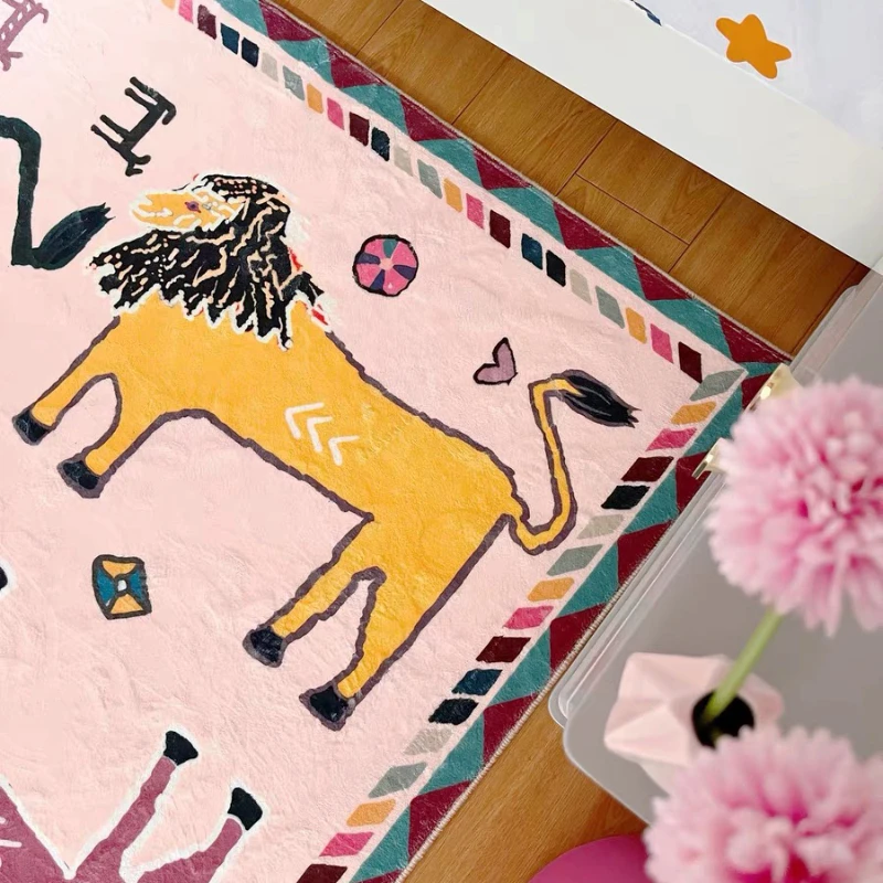 Ретро Художественный ковер с животными персидский большой пушистый для гостиной