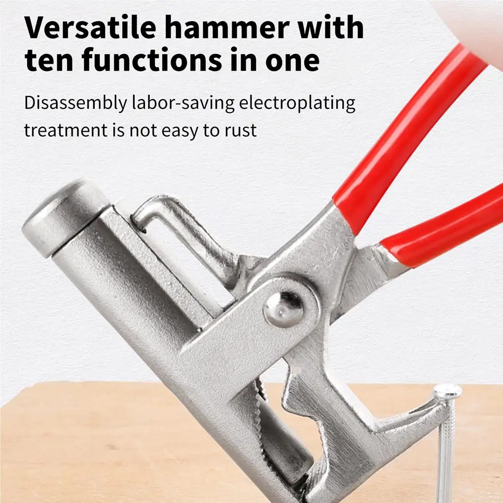 

10-in-1 Function Hammer Multifunctional Hammer Plier Screw Driver Clamp Vise Carbon Steel Household Repairing Tool